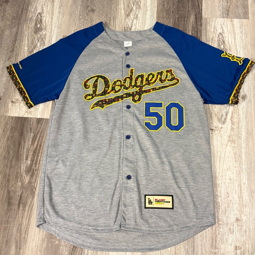 Dodgers Mookie Betts #50 Black Heritage Night 2023 SGA Jersey Men’s Size XL